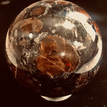 Load image into Gallery viewer, Astrophyllite Garnet Scry Sphere Round | 3" | Red/Black | 1 Sphere |