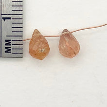 Load image into Gallery viewer, Imperial Topaz 2.5tcw Briolette | 7x4mm | Pink Orange | 2 Beads |
