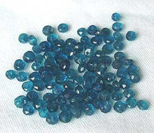 Load image into Gallery viewer, 8 Dazzling AAA Neon Blue Apatite 4mm Roundel Beads 490B - PremiumBead Alternate Image 2