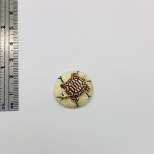 Load image into Gallery viewer, Turtle Round Pendant Bead | 22x6mm | Red White Green | 1 Bead |