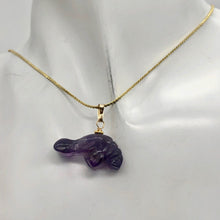Load image into Gallery viewer, Amethyst 14K Gold Filled Manatee Pendant | 1" Long | Purple | 1 Pendant |