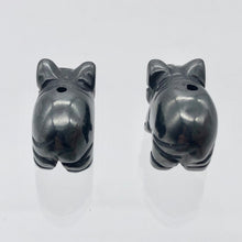 Load image into Gallery viewer, Oink 2 Carved Hematite Pig Beads | 21x13x9.5mm | Silvery Grey - PremiumBead Alternate Image 8