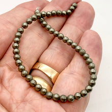 Load image into Gallery viewer, Pyrite Natural Round Bead Full Strand | 4mm | Silver | 100 Bead(s) |