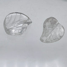 Load image into Gallery viewer, 2 Carved Clear Quartz 19x17x6mm Leaf Beads 10168