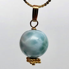 Load image into Gallery viewer, Larimar 14K Gold Filled Round | 1" Long | Blue | 1 Pendant