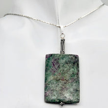 Load image into Gallery viewer, Sparkling Ruby Fuschite Sterling Silver Rectangle Pendant | 35x25mm |