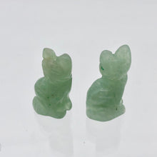 Load image into Gallery viewer, Adorable! 2 Aventurine Sitting Carved Cat Beads | 21x12x8mm | Green - PremiumBead Alternate Image 5