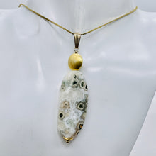 Load image into Gallery viewer, Ocean Jasper 14K Gold Filled Long | 2 3*4" Long | White/Gold | 1 Pendant |