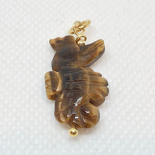Load image into Gallery viewer, Tigereye Carved Seahorse W/22K Vermeil Pendant - So Cute! 509244TEG - PremiumBead Alternate Image 3