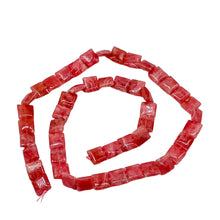 Load image into Gallery viewer, Natural Rhodochrosite 8mm Square Bead (25 Beads) 8 inch Strand