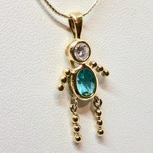 Load image into Gallery viewer, March! Crystal Kid Boy 22K Vermeil Pendant 9926Cb - PremiumBead Alternate Image 2