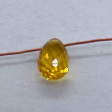 Load image into Gallery viewer, 1 Yellow Sapphire Faceted Briolette Bead (.45 to .52cts) 9667Af