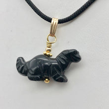 Load image into Gallery viewer, Obsidian Diplodocus Dinosaur with 14K Gold-Filled Pendant 509259OBG - PremiumBead Alternate Image 2