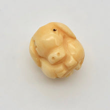 Load image into Gallery viewer, Oink 2 Hand Carved Piggy Boar Waterbuffalo Bone Beads | 18.5x14x12.5mm | Bone - PremiumBead Alternate Image 2