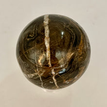 Load image into Gallery viewer, Stromatolite Scry Crystal Round Meditation Sphere | 45mm | Bronze/Black | 1 |