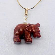 Load image into Gallery viewer, Red Jasper Elephant Pendant Necklace|Semi Precious Stone Jewelry|14k Pendant
