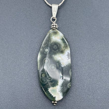 Load image into Gallery viewer, Ocean Jasper Sterling Silver Long | 2 1/2" Long | White/Black | 1 Pendant |
