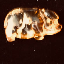 Load image into Gallery viewer, Amber carved Pig Talisman Worry-Stone | 39x25x7 mm | Orange | 1 Figurine |