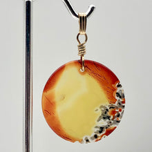 Load image into Gallery viewer, Limbcast Round 14K Gold Filled Pendant | 1.5" Long | Green Orange |