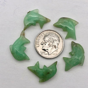 Semi Precious Stone Leaping Carved Dolphin Beads for Jewelry Making Chrysoprase - PremiumBead Alternate Image 3