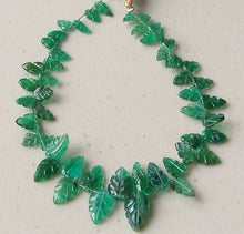 Load image into Gallery viewer, 23cts! Natural Emerald Carved Leaf Bead 6 inchStrand 109725 - PremiumBead Alternate Image 3