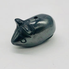 Load image into Gallery viewer, Two Carved Hematite Mouse Beads | 20.5x12x10.5 mm | Grey