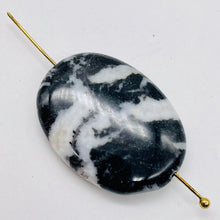 Load image into Gallery viewer, 1 Black & White Zebra Agate Oval Bead 008612