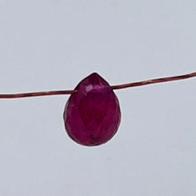Load image into Gallery viewer, 1 Stunning Natural Red Ruby Faceted Briolette Bead 9667Ad