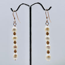 Load image into Gallery viewer, Faceted Pearl 14K Rose Gold Filled Dangle Earrings | 2" Long | White | 1 Pair |