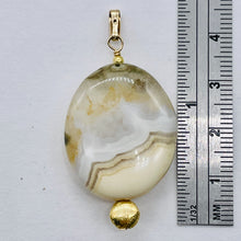 Load image into Gallery viewer, Ocean Jasper 14K Gold Filled Oval Pendant | 1 3/4" Long | White/Grey | 1 Pendant