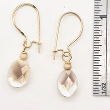 Load image into Gallery viewer, Faceted Tahitian MoP Shell 14K Gold Filled Earrings with Gold Bead |1 Inch Drop|