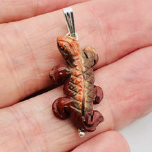 Load image into Gallery viewer, Brecciated Jasper Lizard Sterling Silver Pendant | 1 1/4" Long |