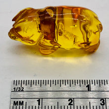 Load image into Gallery viewer, Amber carved Pig Talisman Worry-Stone | 39x25x7 mm | Orange | 1 Figurine |