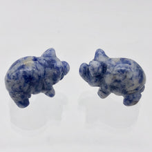 Load image into Gallery viewer, Oink 2 Carved Sodalite Pig Beads | 21x13x9.5mm | Blue - PremiumBead Alternate Image 2