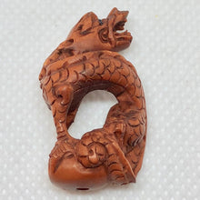 Load image into Gallery viewer, Hand Carved Fierce Dragon Boxwood Ojime/Netsuke Bead - PremiumBead Alternate Image 3
