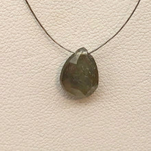 Load image into Gallery viewer, Rare Green/Grey Sapphire Faceted 10x7mm Briolette Bead 6929 - PremiumBead Alternate Image 4