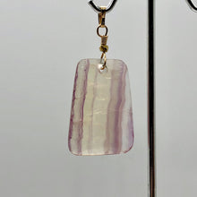Load image into Gallery viewer, Fluorite 14K Gold Filled Wire Wrap Trapezoid Pendant| 2" Long | Purple, Clear |