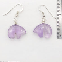 Load image into Gallery viewer, Amethyst Sterling Silver Zuni Bear Drop/Dangle Earrings | 2 1/4" Long | Purple |