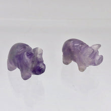 Load image into Gallery viewer, Purple Piggies 2 Hand Carved Amethyst Pig Beads 009274Aml | 22x13x11mm | Purple - PremiumBead Primary Image 1