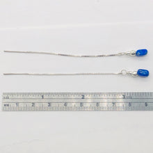 Load image into Gallery viewer, Lapis Sterling Silver Threader Earrings | 3 1/2" Long | Blue | 1 Pair |