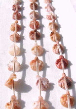 Load image into Gallery viewer, 2 Carved Speckled Peach Chalcedony Gingko Beads 8997 - PremiumBead Alternate Image 2