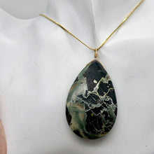 Load image into Gallery viewer, Wow Tsunami Sediment Stone Wire Wrap Pendant | 55x35mm | Deep Green |