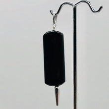 Load image into Gallery viewer, Hypersthene, Flat Rounded Rectangle Dangle Pendant| 2 1/2 ' Long | Black/Silver|