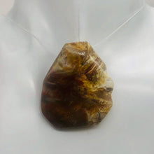 Load image into Gallery viewer, Fossilized Wood Irregular Flat Briolette | 45x38x7mm | Brown/White | 1 Pendant Bead