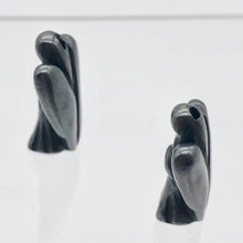 Load image into Gallery viewer, Loving Hand Carved Hematite Guardian Angel Figurine | 21x14x8mm | Silver Black - PremiumBead Alternate Image 5