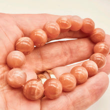 Load image into Gallery viewer, Succulent!! 13mm Peach Moonstone 15 Bead Bracelet - PremiumBead Alternate Image 6