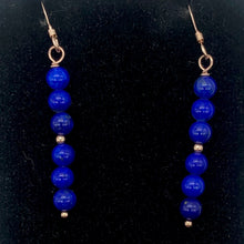Load image into Gallery viewer, Natural AAA Lapis with 14K Rose Gold Filled Earrings | 1 3/4" Long | Blue |