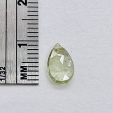 Load image into Gallery viewer, Sapphire 1.5ct Flat Faceted Briolette Pendant Bead | 9x6x3mm | Pale Green | 1 |
