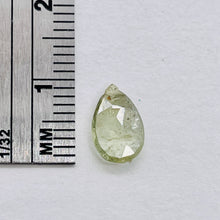 Load image into Gallery viewer, Sapphire 1.5ct Flat Faceted Briolette Pendant Bead | 9x6x3mm | Pale Green | 1 |