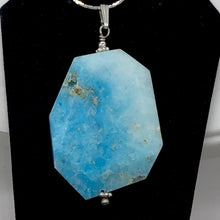 Load image into Gallery viewer, Hemimorphite Sterling Silver Carved Pendant | 2 1/4" Long | Blue | 1 Pendant |
